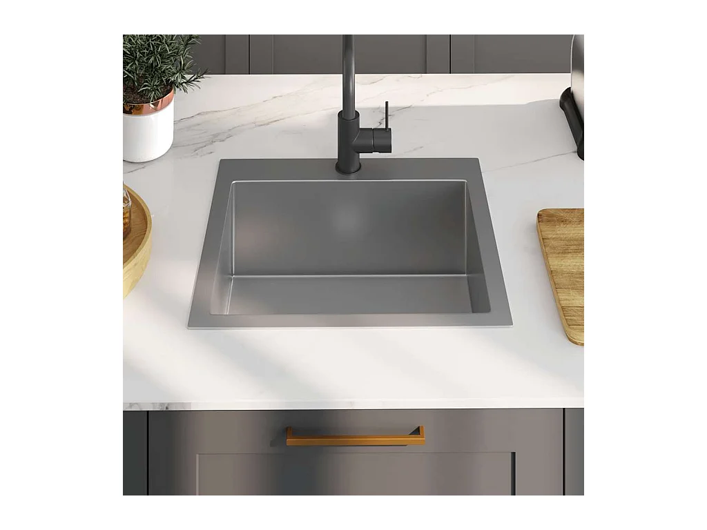 Handgemaakte keukengootsteen roestvrij staal