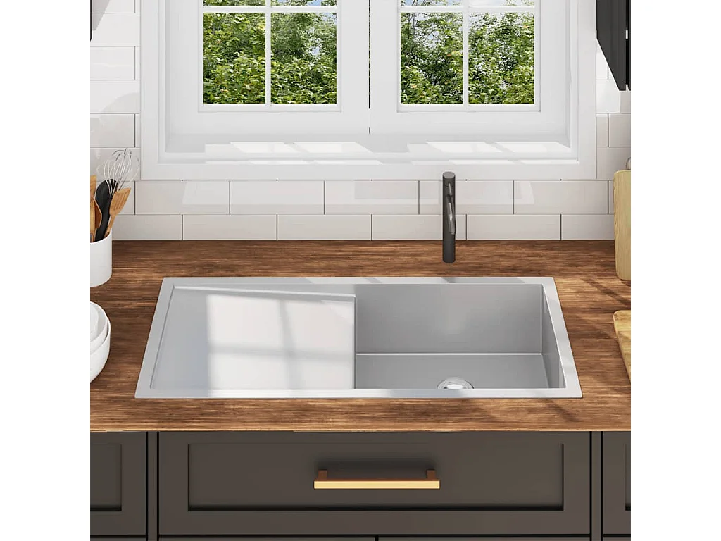 Handgefertigte Küchenspüle Edelstahl