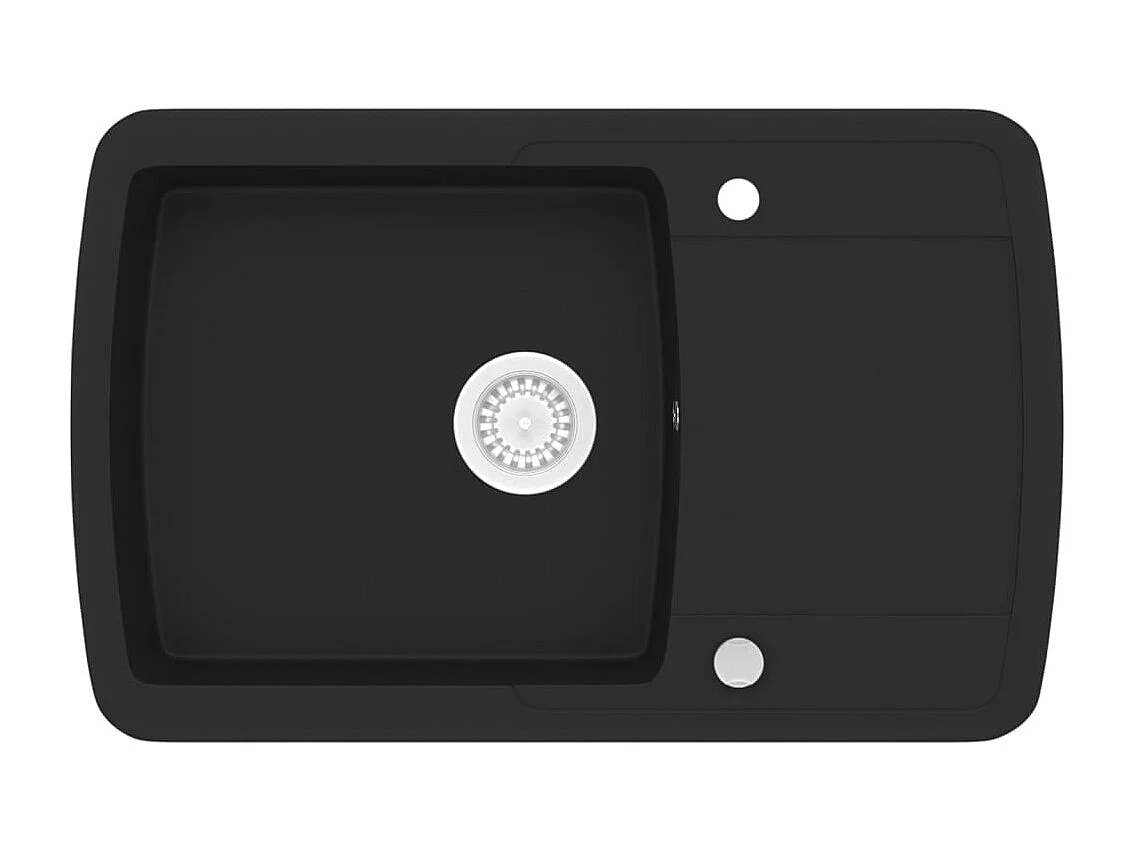 Évier de cuisine en granit Bac unique Noir