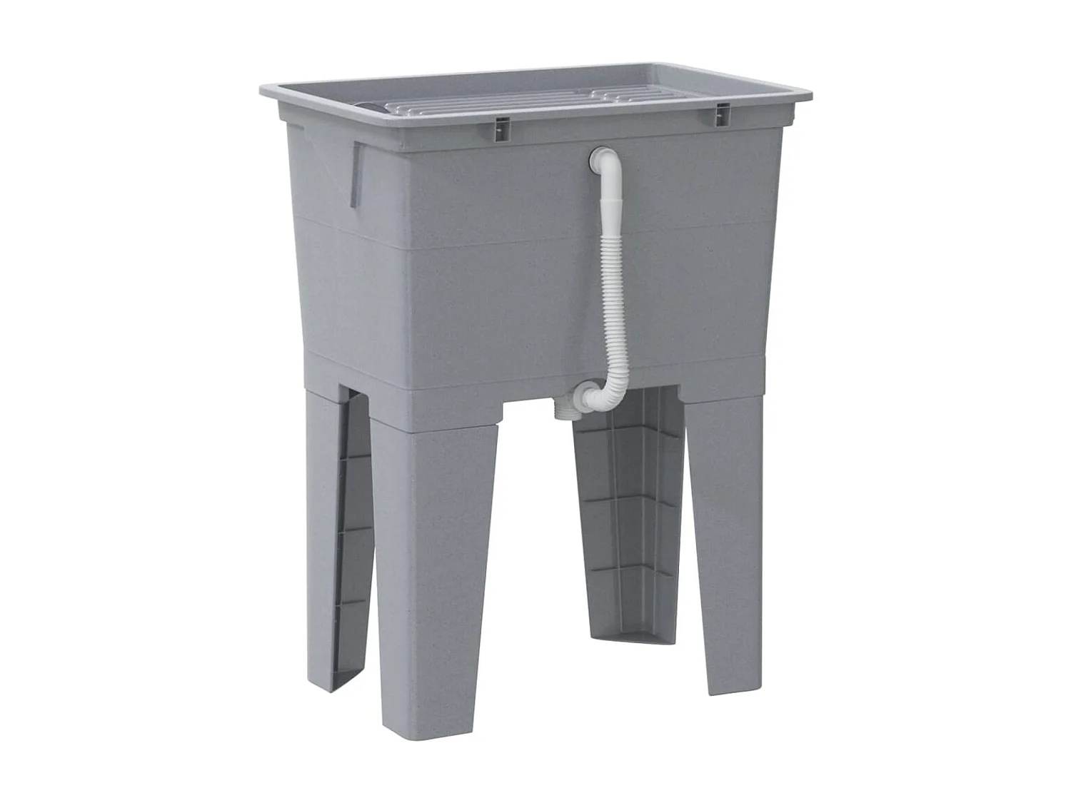 Bac à linge gris 59x41x75 cm résine