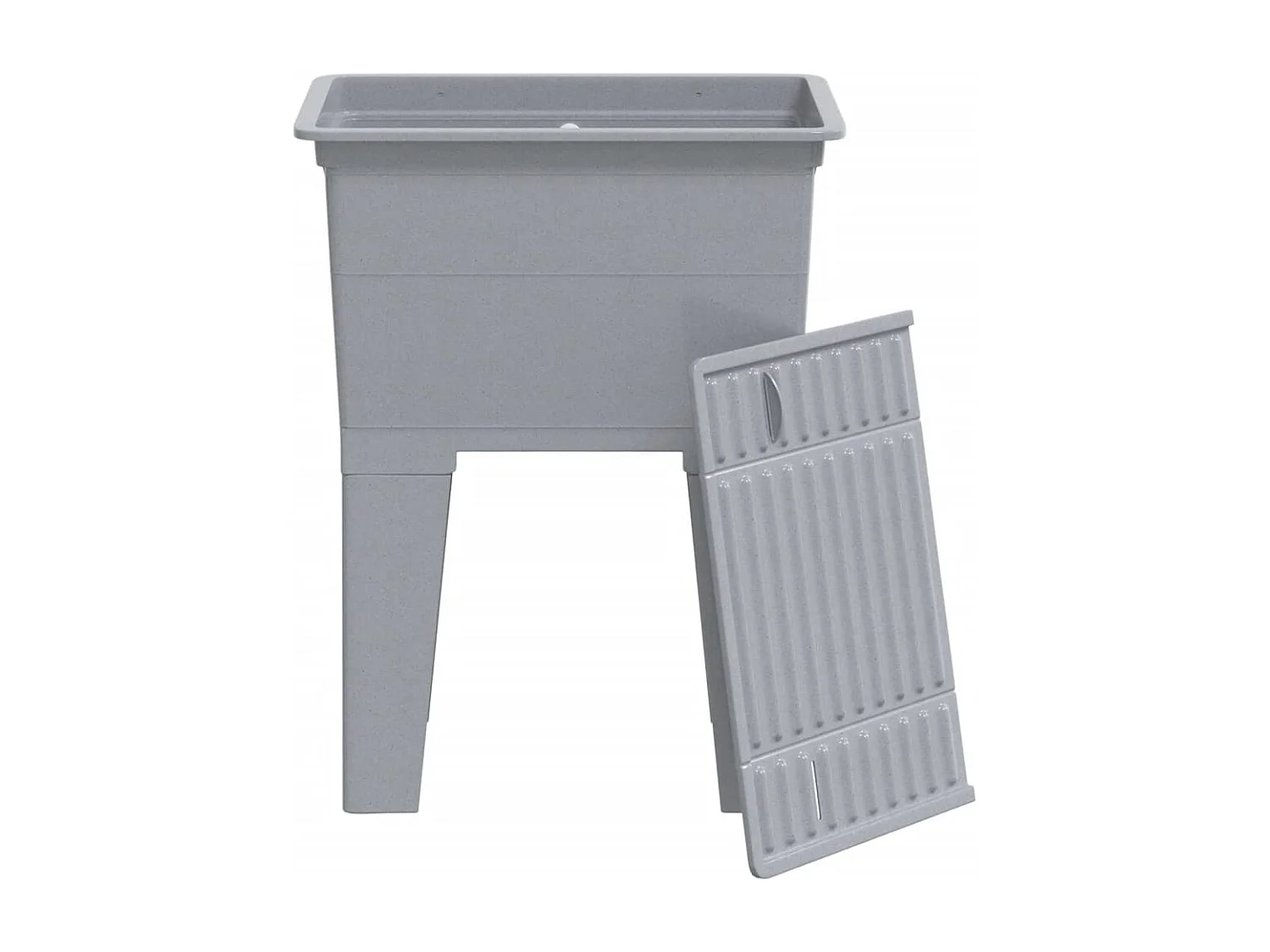 Bac à linge gris 59x41x75 cm résine