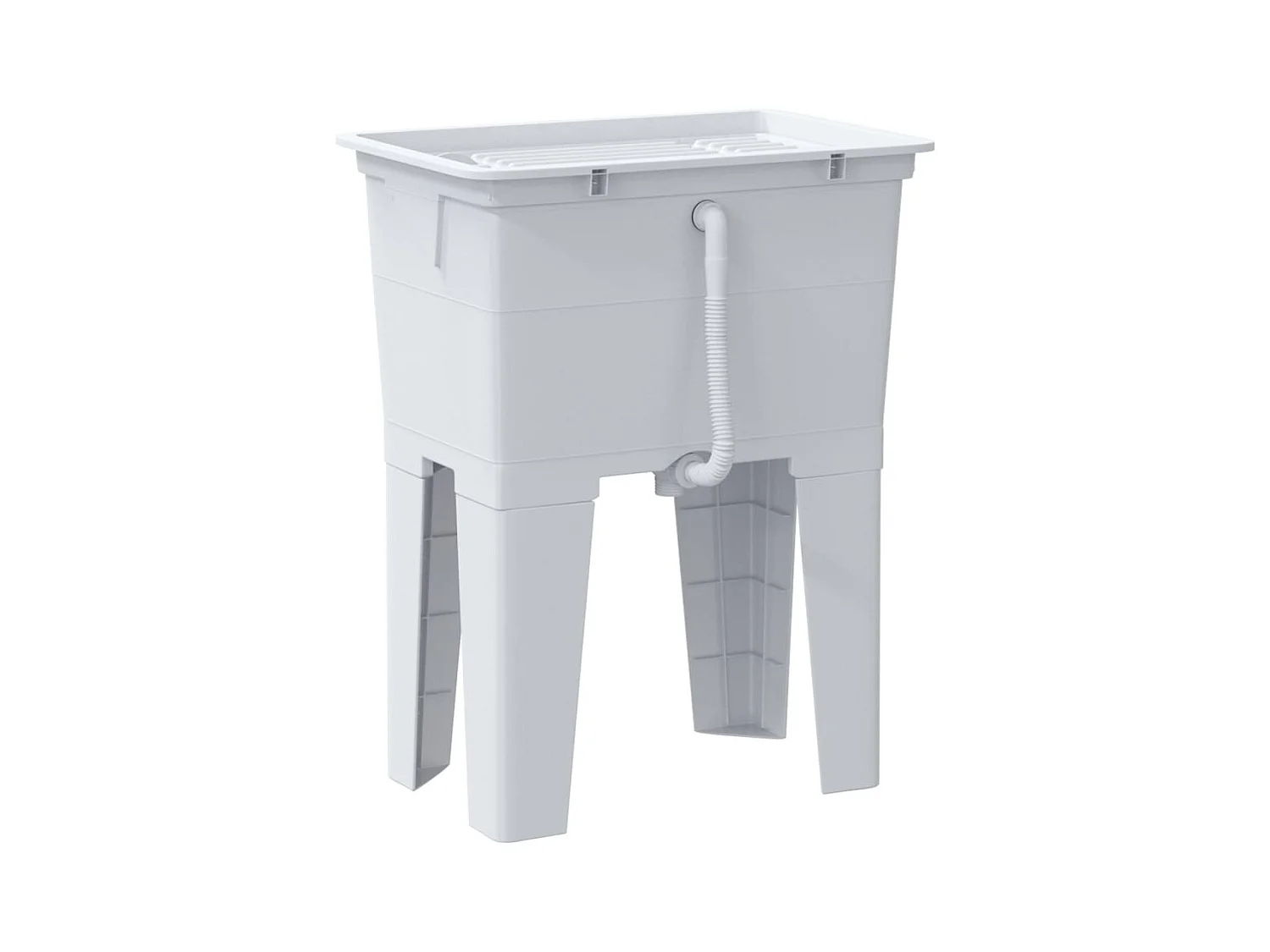 Bac à linge blanc 59x41x75 cm résine