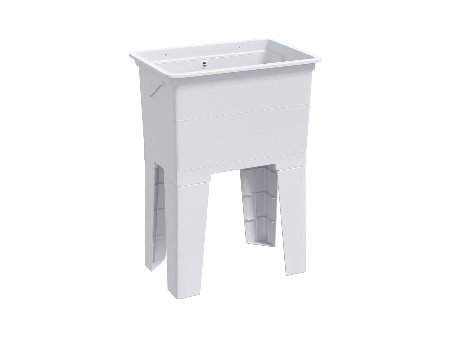 Bac à linge blanc 59x41x75 cm résine