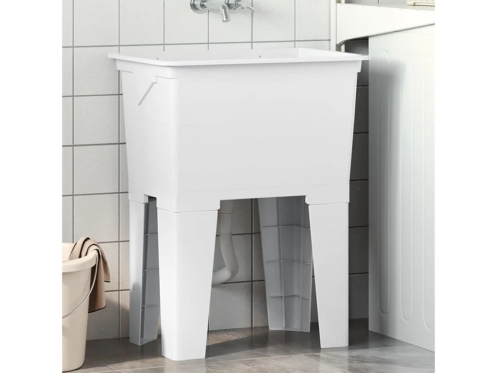 Witte wasmand 59x41x75 cm hars