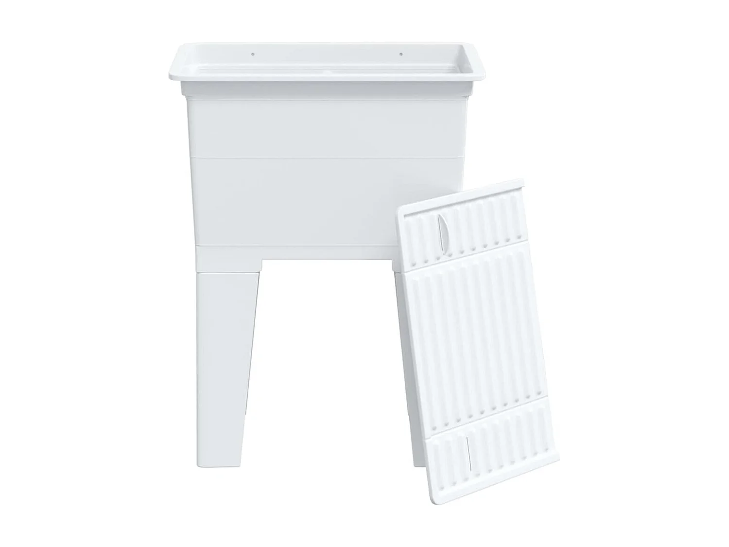Witte wasmand 59x41x75 cm hars