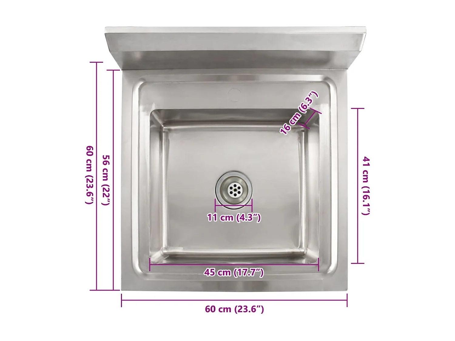 Fregadero de cocina Fregadero individual Acero inoxidable