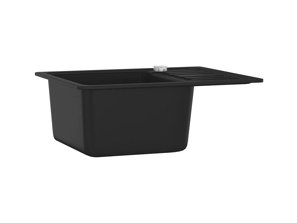 Schwarzes Einzelbecken-Spülbecken aus Granit