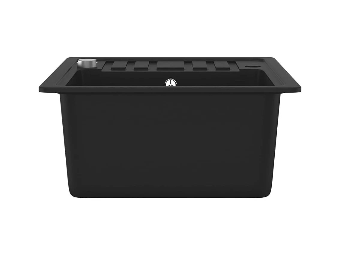 Schwarzes Einzelbecken-Spülbecken aus Granit