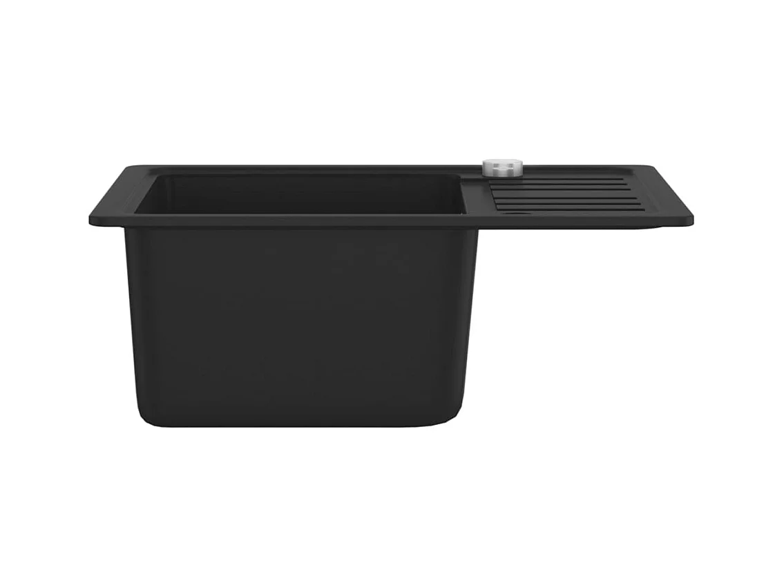 Schwarzes Einzelbecken-Spülbecken aus Granit