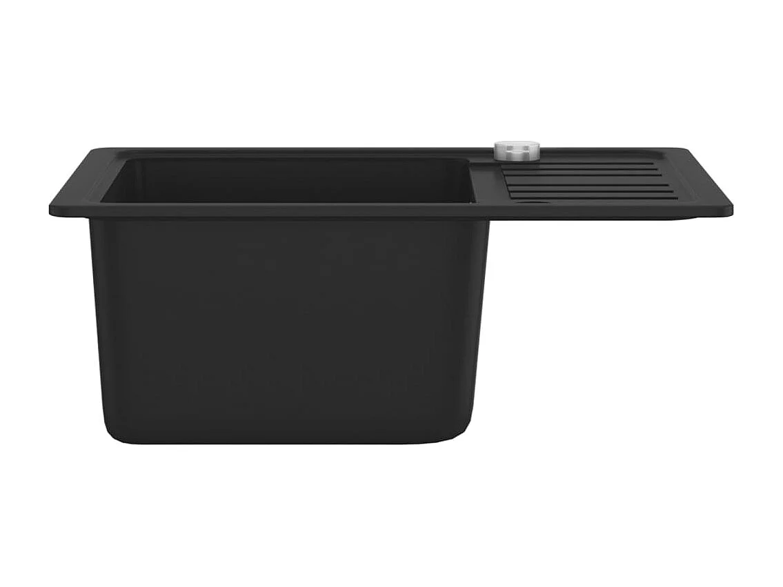 Évier de cuisine en granit Bac unique Noir