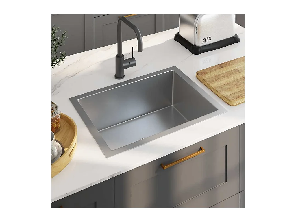 Handgemaakte keukengootsteen roestvrij staal