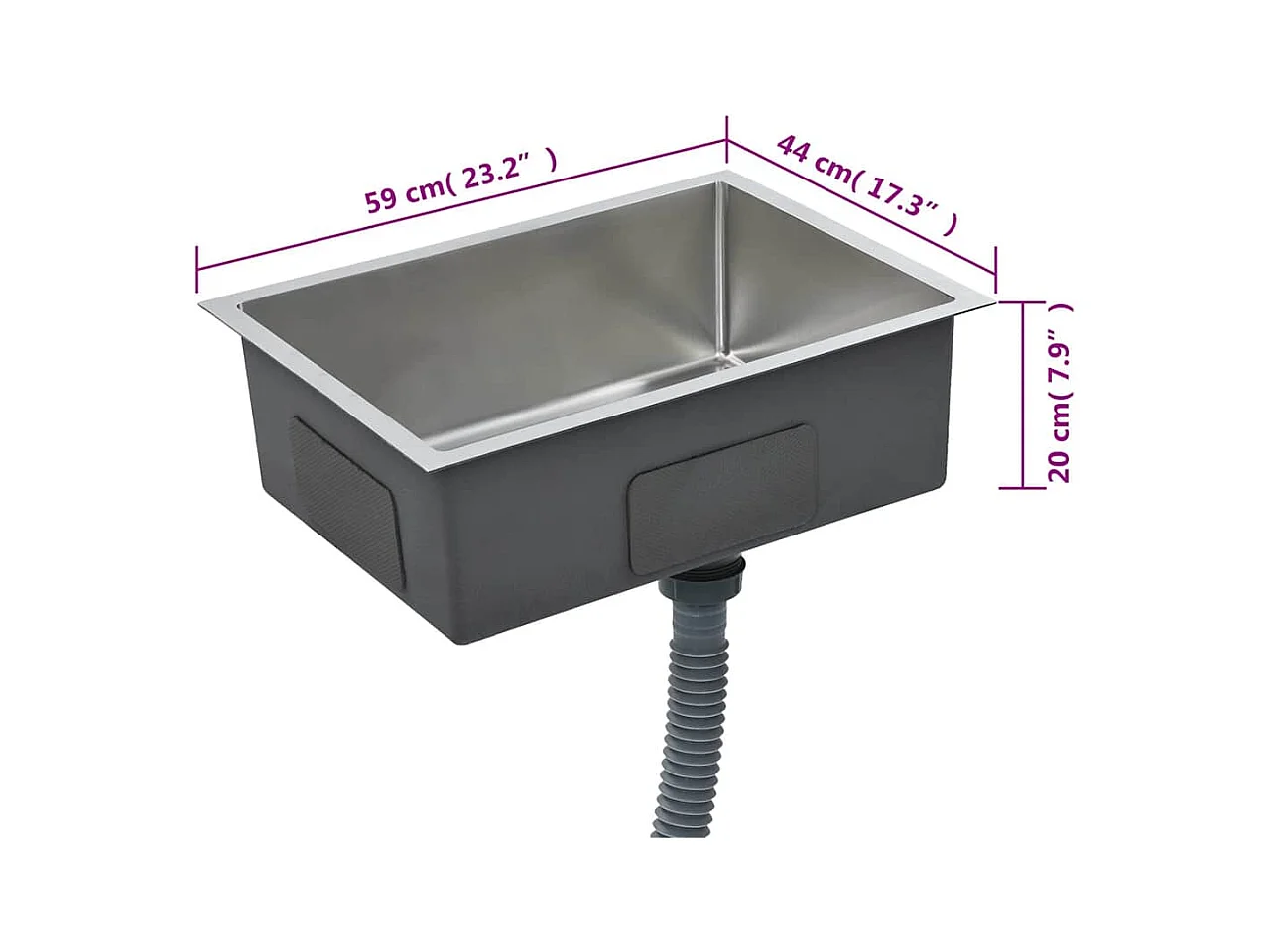 Handgemaakte keukengootsteen roestvrij staal