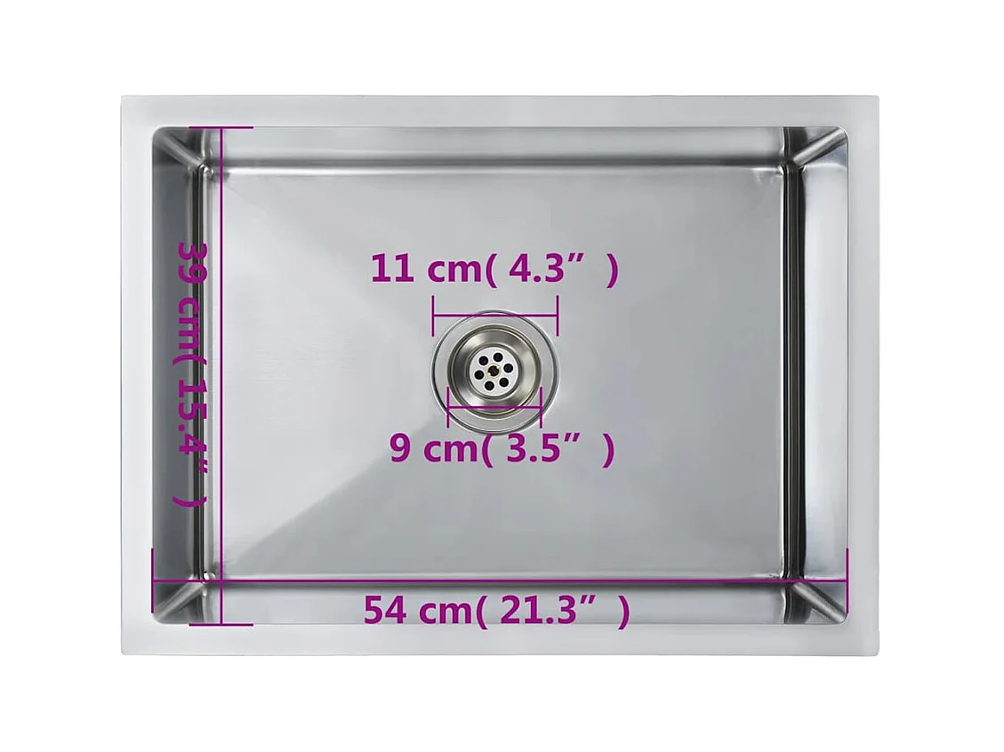 Handgemaakte keukengootsteen roestvrij staal