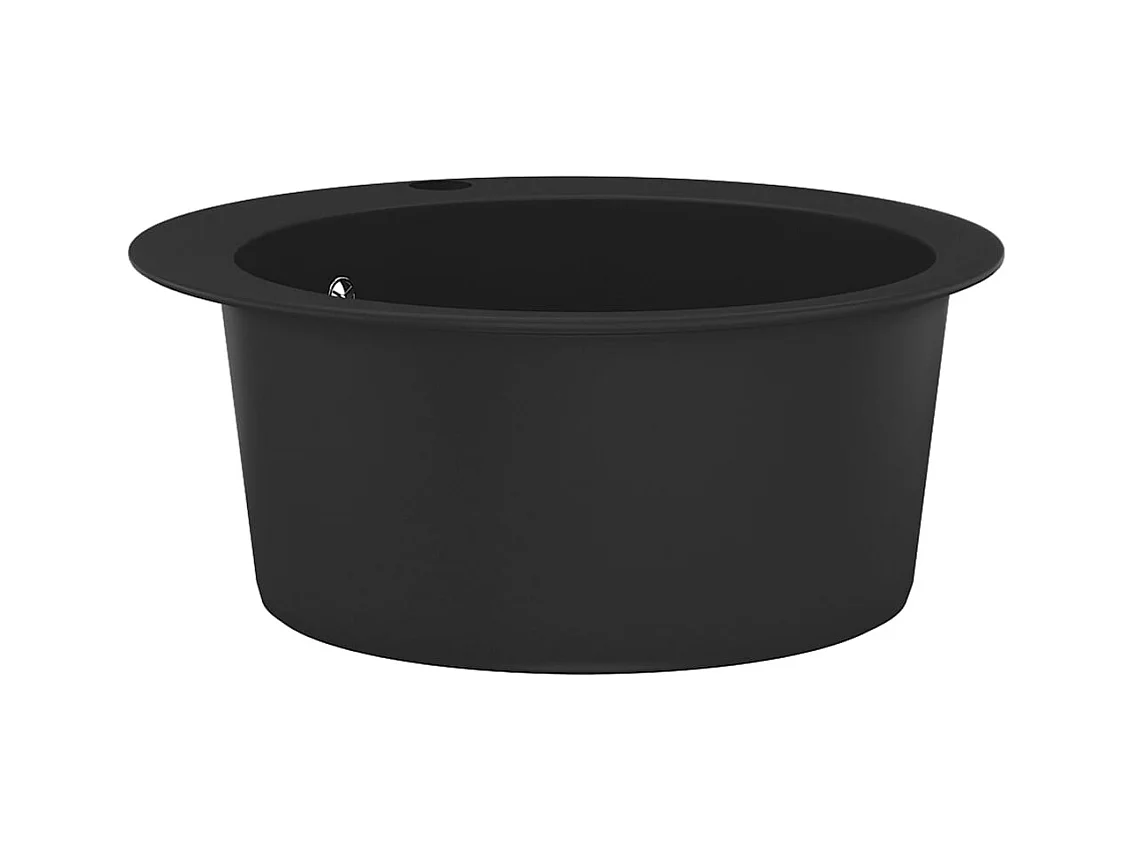 Granitspüle Einzelbecken rund schwarz