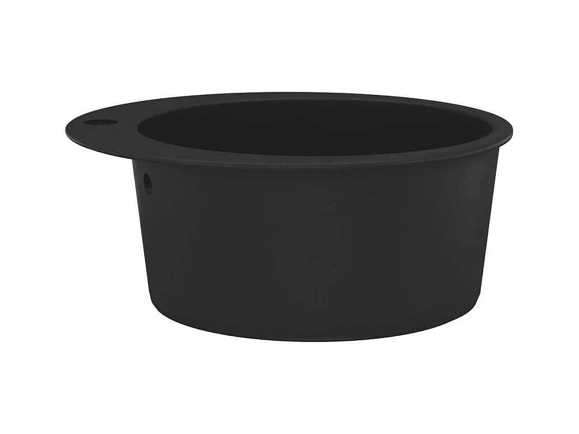 Granitspüle Einzelbecken rund schwarz