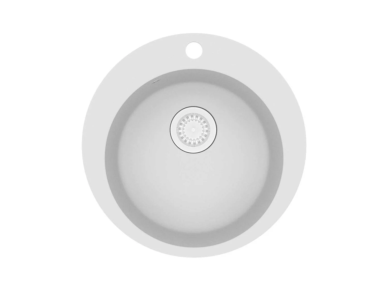 Évier de cuisine Granit Rond Blanc