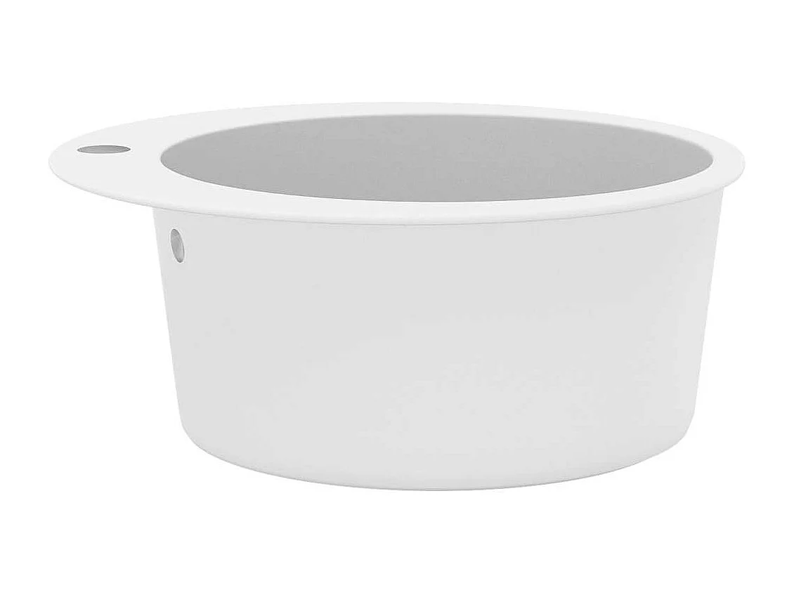 Évier de cuisine Granit Rond Blanc
