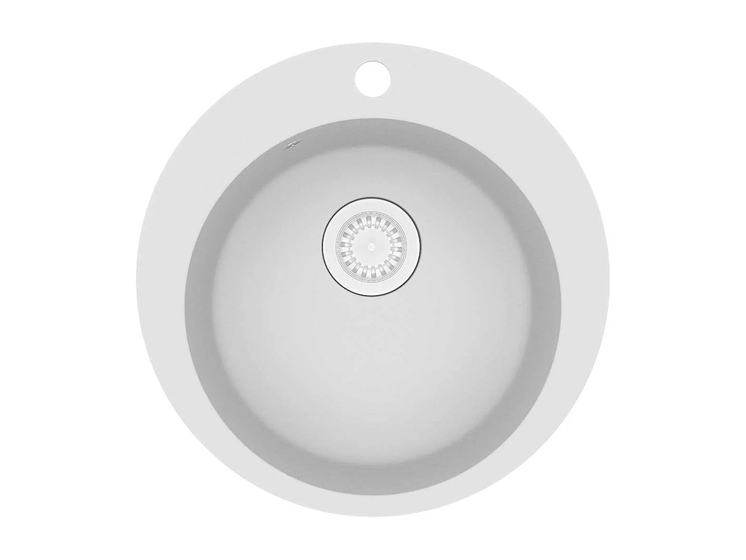 Witte ronde granieten keukengootsteen