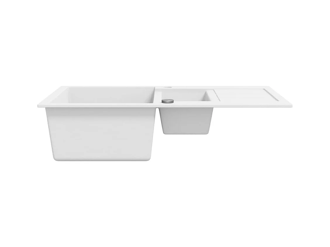 Évier de cuisine Granit Double lavabo Blanc