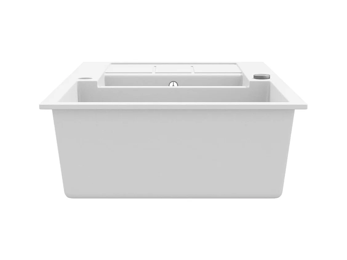 Évier de cuisine Granit Double lavabo Blanc