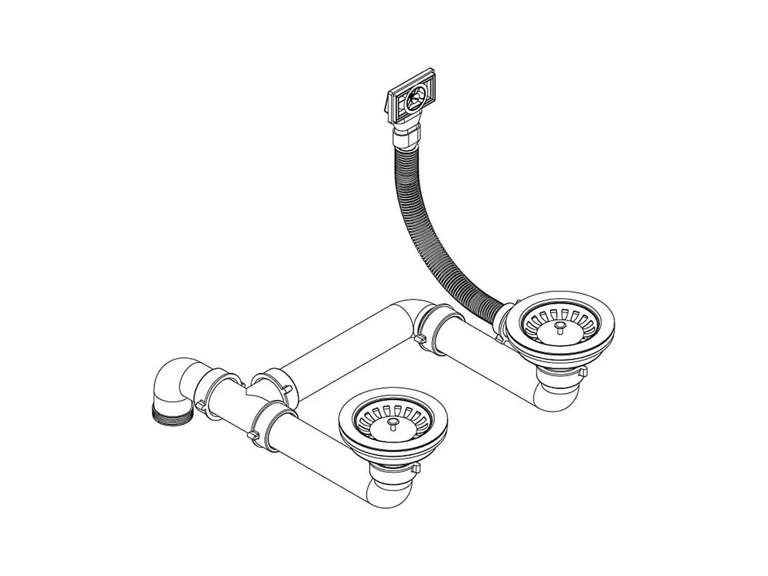 Évier de cuisine Granit Double lavabo Blanc