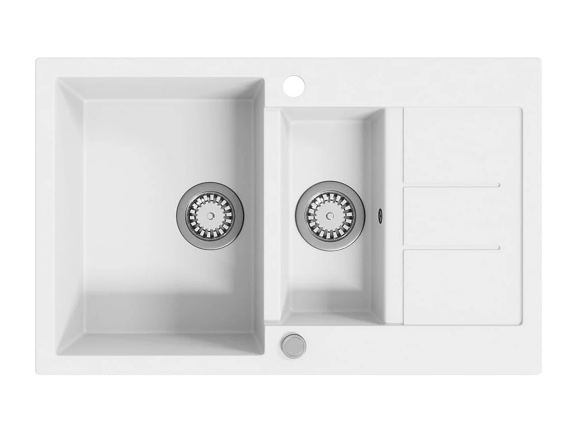Fregadero de cocina de granito doble blanco