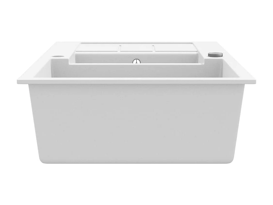 Fregadero de cocina de granito doble blanco