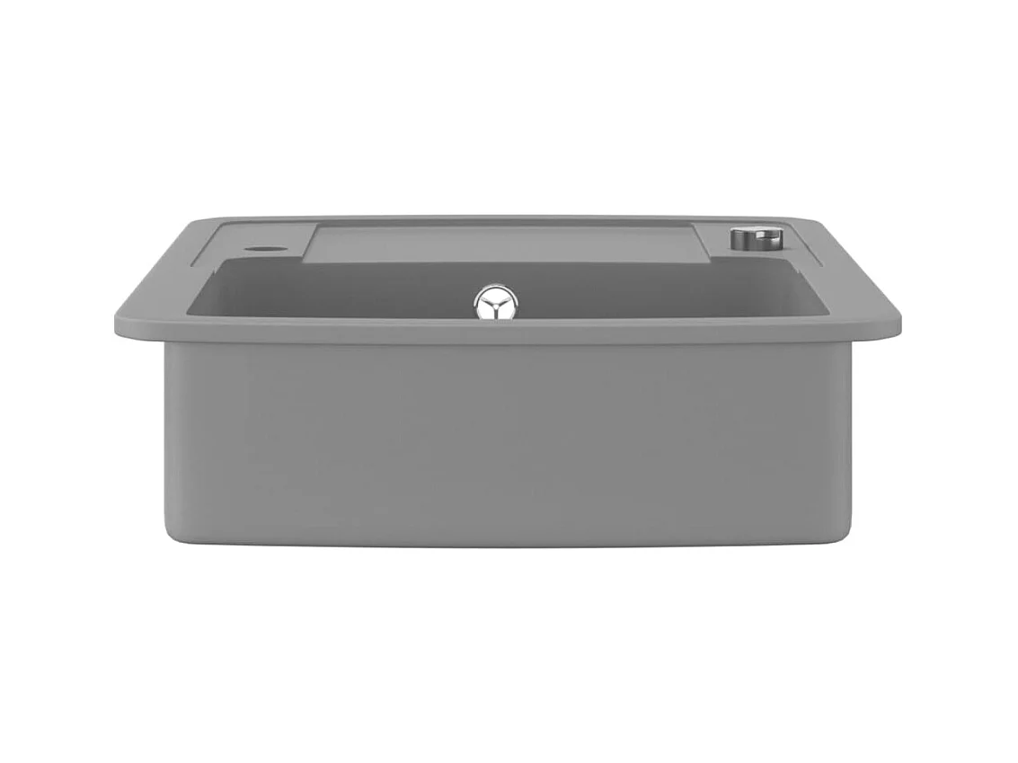 Fregadero de cocina de granito de un solo tazón gris