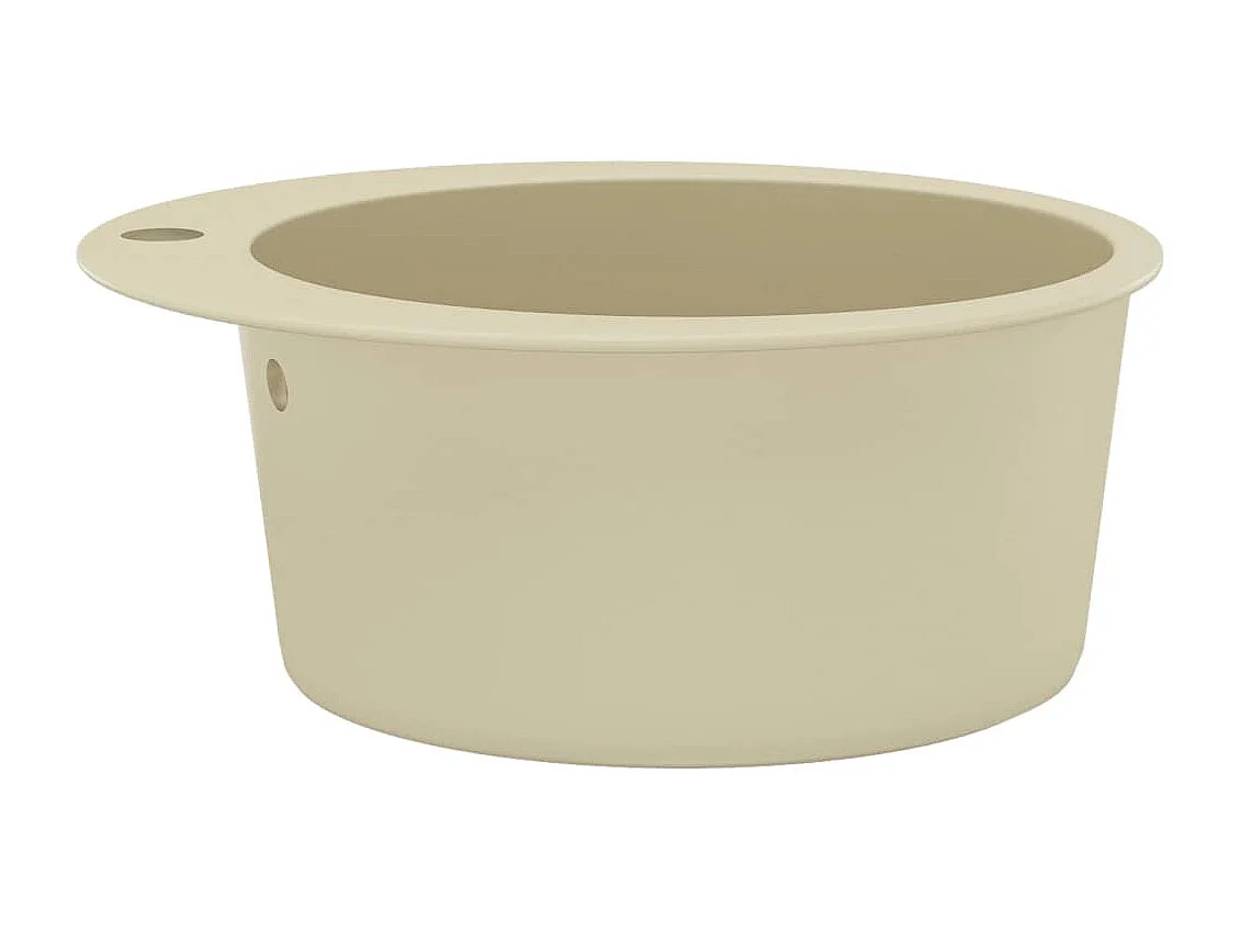 Fregadero de cocina de granito de un seno redondo beige