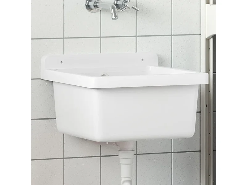 Lavabo de pared blanco 40x40x24 cm resina