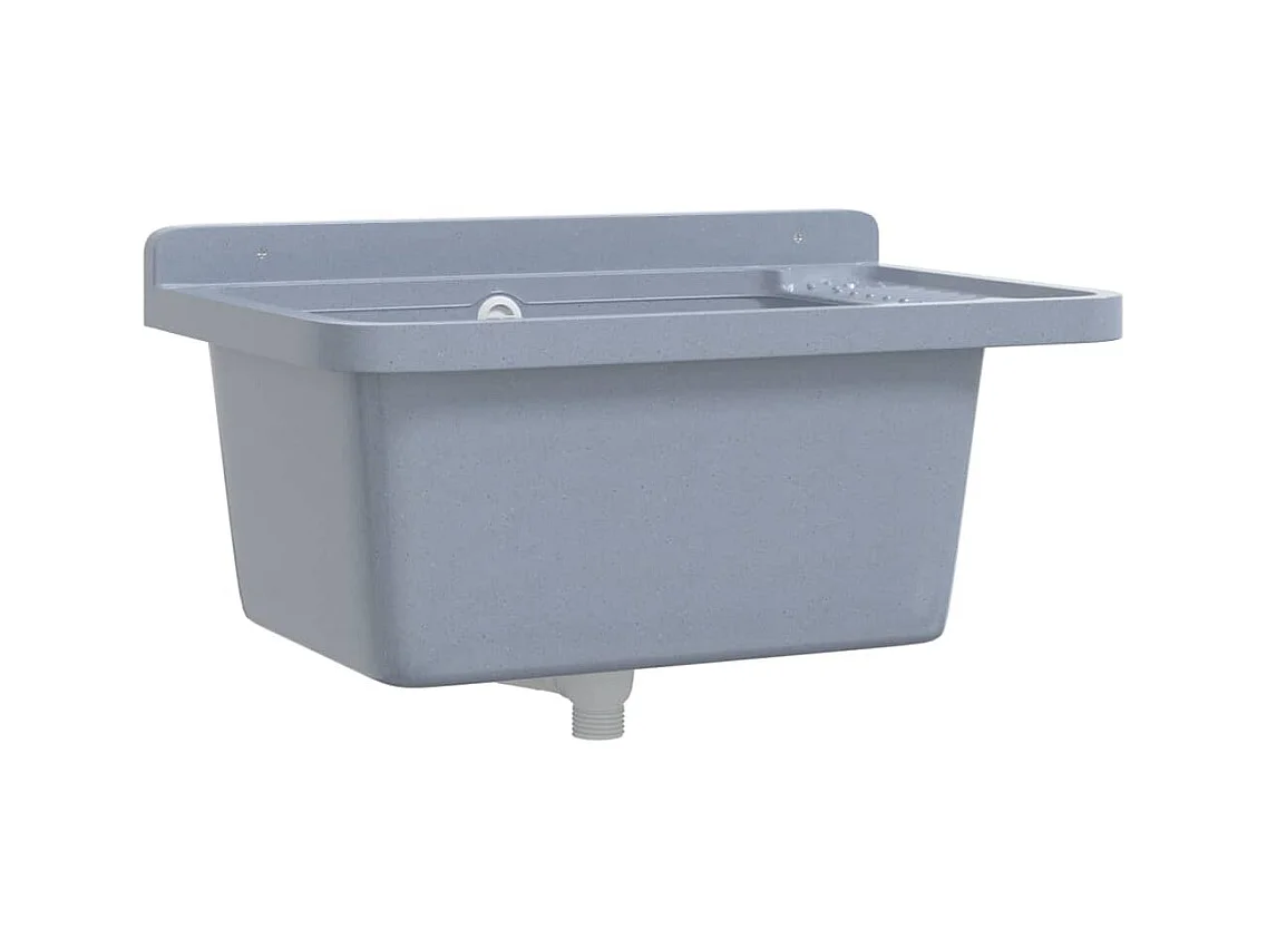 Wandwastafel, grijs, 60x40x28 cm, hars