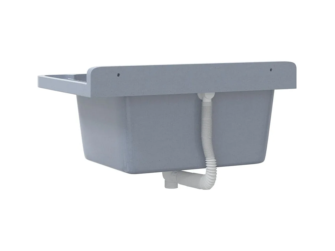 Wandwastafel, grijs, 60x40x28 cm, hars