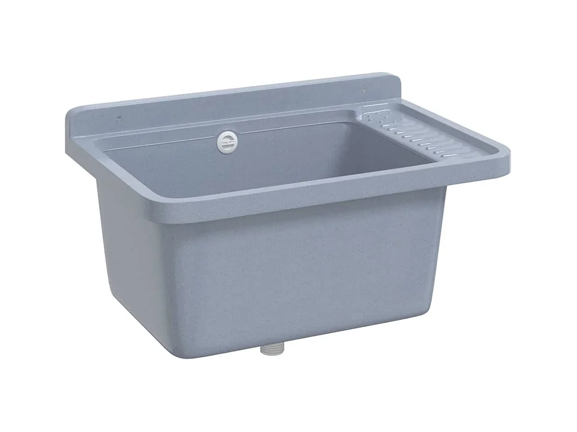 Wandwastafel, grijs, 60x40x28 cm, hars