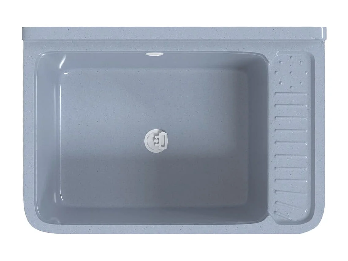 Lavabo de pared, gris, 60x40x28 cm, resina