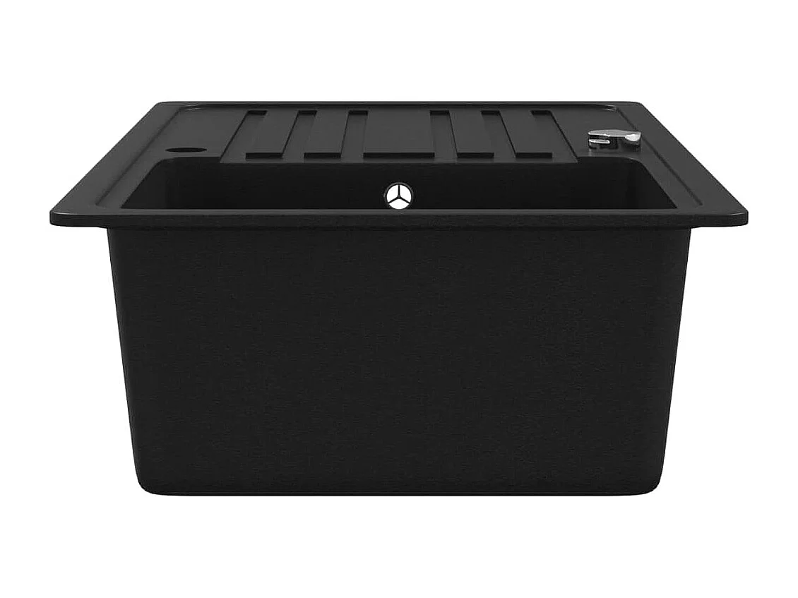 Évier de cuisine en granite avec égouttoir réversible Noir