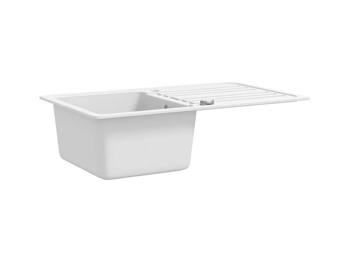 Fregadero de cocina reversible de granito crema de un seno con escurridor