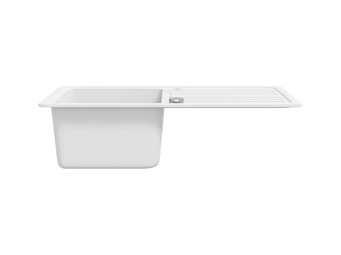 Fregadero de cocina reversible de granito crema de un seno con escurridor