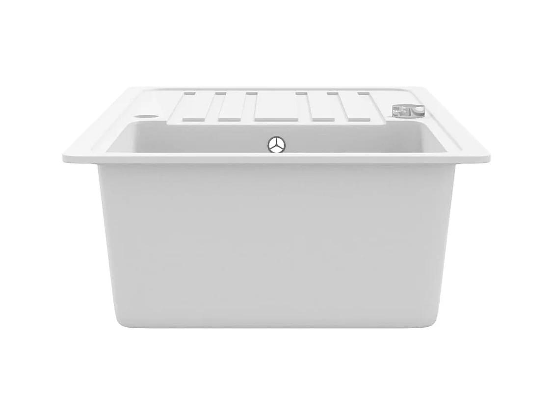 Fregadero de cocina reversible de granito crema de un seno con escurridor