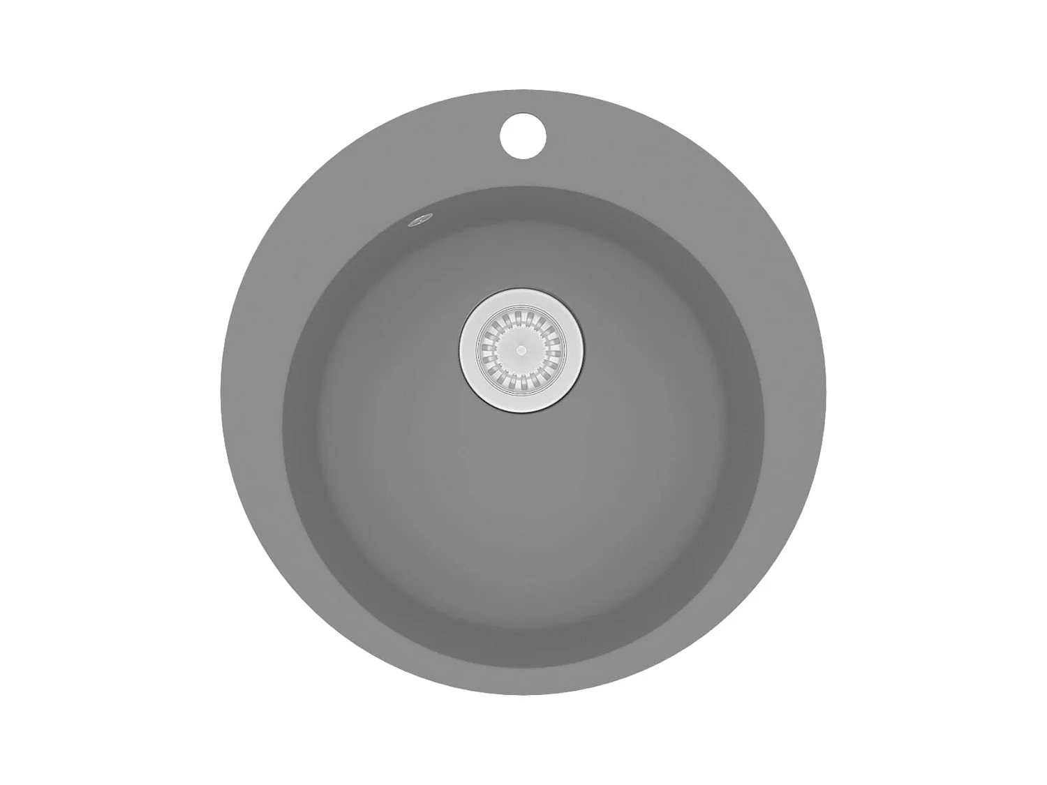 Évier de cuisine en granit Bac unique Rond Gris