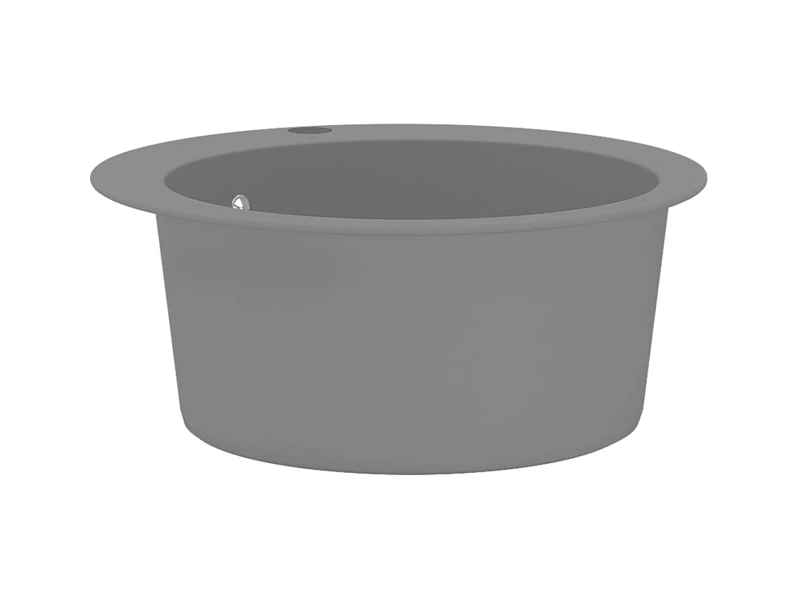 Évier de cuisine en granit Bac unique Rond Gris