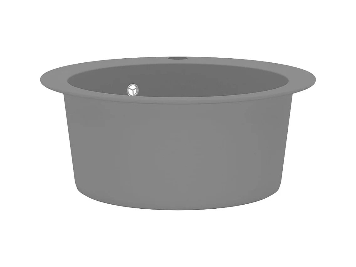 Évier de cuisine en granit Bac unique Rond Gris