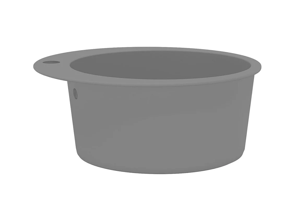 Évier de cuisine en granit Bac unique Rond Gris