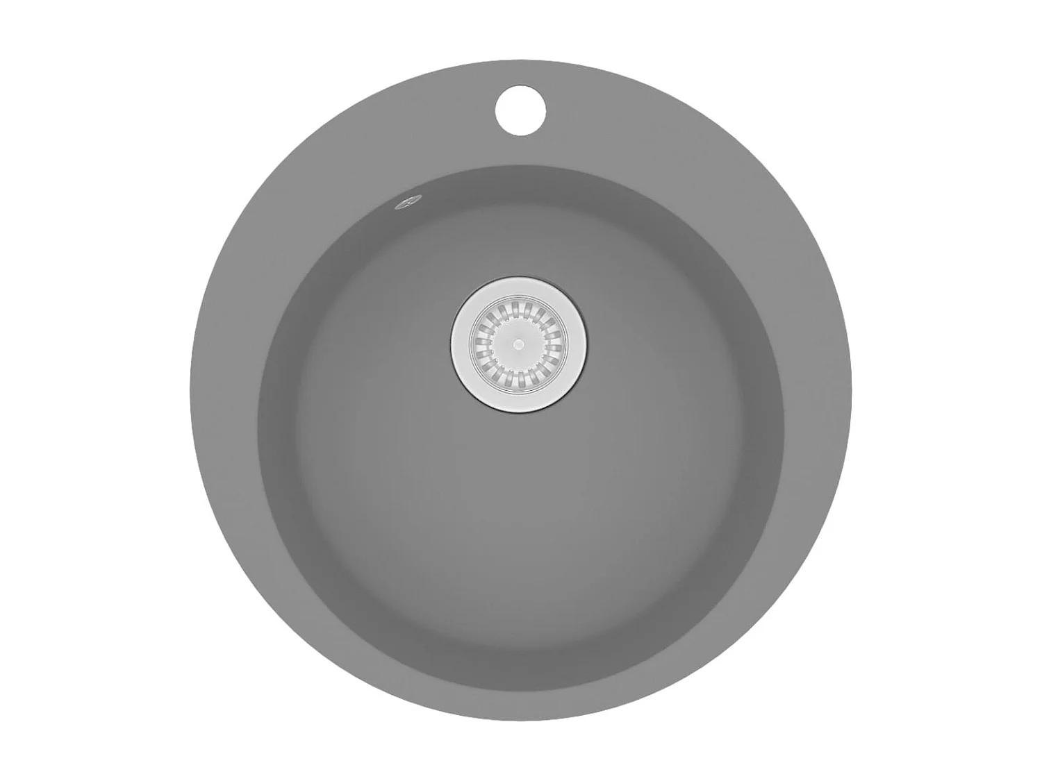 Évier de cuisine en granit Bac unique Rond Gris