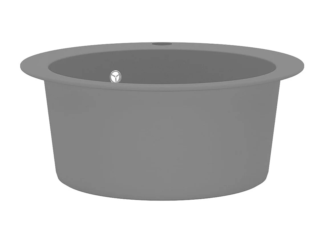 Évier de cuisine en granit Bac unique Rond Gris