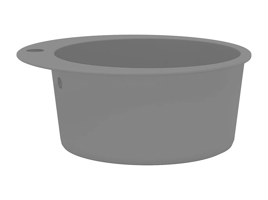 Évier de cuisine en granit Bac unique Rond Gris