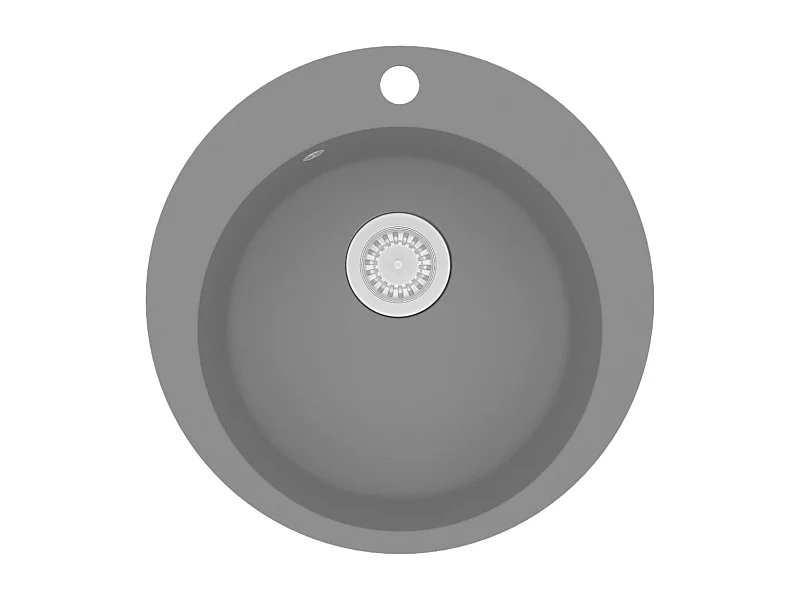 Évier de cuisine en granit Bac unique Rond Gris