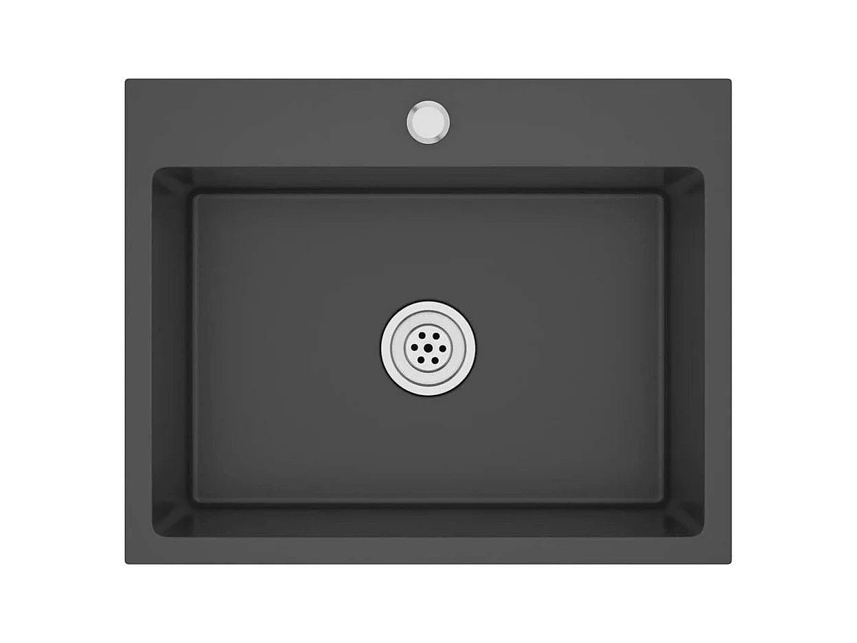 Handgefertigte schwarze Küchenspüle aus Edelstahl