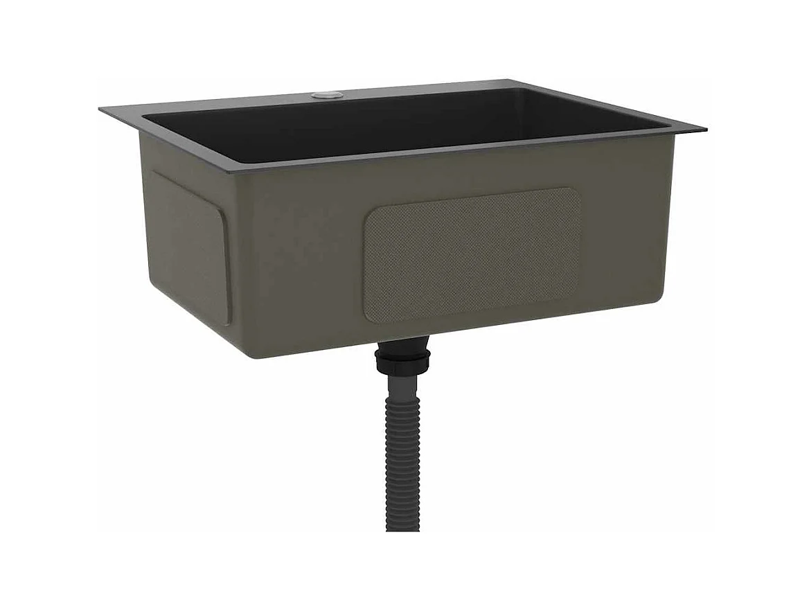 Handgefertigte schwarze Küchenspüle aus Edelstahl