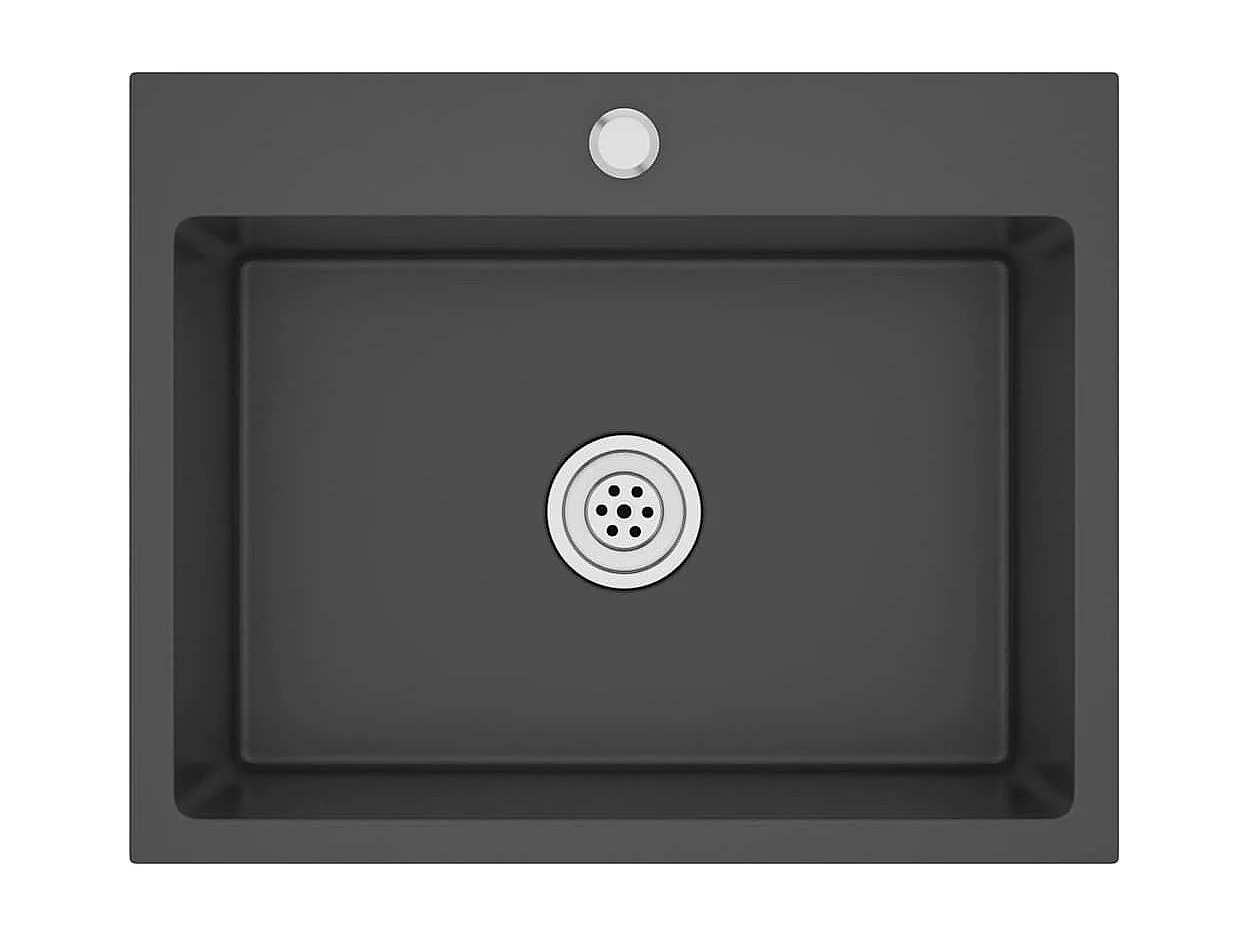 Lavello da cucina in acciaio inossidabile nero fatto a mano