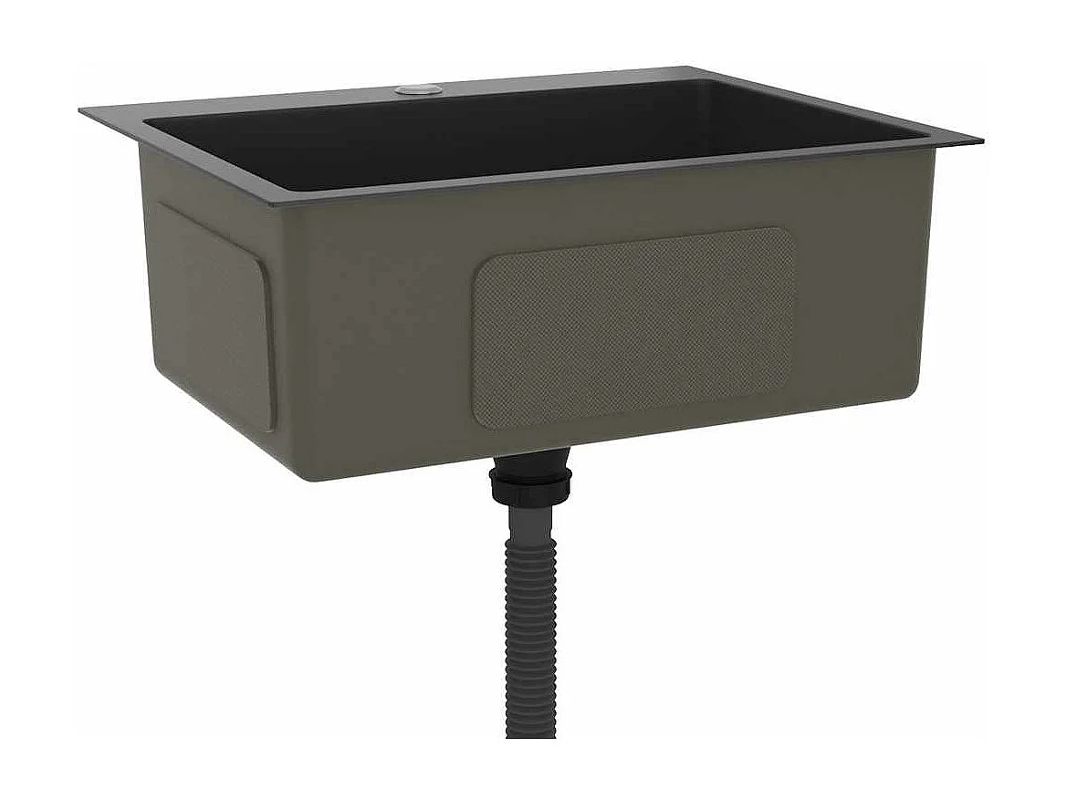 Lavello da cucina in acciaio inossidabile nero fatto a mano